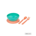 Kép 2/5 - Clevamama tapadóaljú tányér kanállal és villával