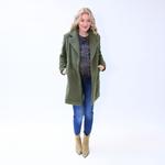 Kép 1/7 - Kismama kabát gyapjúszálas kevert anyagból Love2Wait xs zöld