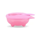 Kép 1/3 - Baby care etető tál + kanál - pink