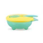 Kép 1/3 - Baby care etető tál + kanál - green