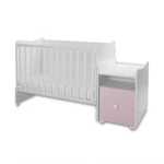 Kép 4/7 - Lorelli Trend PLUS kombi ágy 70x165 - White Orchid Pink
