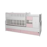 Kép 3/7 - Lorelli MiniMax kombi ágy 72x190 - White / Orchid Pink