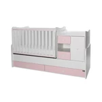 Kép 1/7 - Lorelli MiniMax kombi ágy 72x190 - White / Orchid Pink