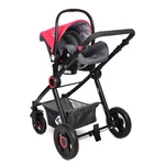Kép 9/10 - Lorelli Alexa SET babakocsi mózessé alakítható sport résszel - Cherry Red