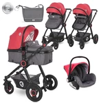 Kép 1/10 - Lorelli Alexa SET babakocsi mózessé alakítható sport résszel - Cherry Red