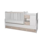 Kép 5/10 - Lorelli Mini Max kombi ágy 190x72 - White Light Oak New