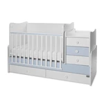 Kép 5/10 - Lorelli Maxi Plus kombi ágy 70x160 - Trio White/Baby Blue