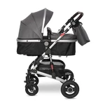 Kép 3/7 - Lorelli Alba multifunkciós babakocsi + adapter - Premium Steel Grey