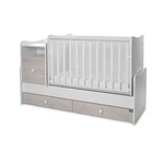 Kép 1/10 - Lorelli Trend PLUS kombi ágy 70x165 - White & Light Oak ÚJ
