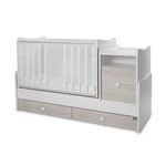 Kép 5/10 - Lorelli Trend PLUS kombi ágy 70x165 - White & Light Oak ÚJ