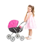 Kép 4/4 - Chipolino Daisy játék babakocsi - Grey/Pink linen