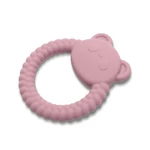 Kép 1/3 - Lorelli Panda természetes szilikon rágóka - Deep Pink