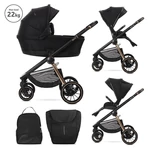 Kép 1/7 - Lorelli Bianca multifunkciós babakocsi + adapter - Black