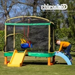 Kép 2/9 - Chipolino Playground Trambulin 200 cm csúszdával, létrával - green