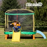 Kép 1/9 - Chipolino Playground Trambulin 200 cm csúszdával, létrával - green