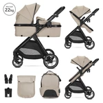 Kép 1/7 - Lorelli Aspen babakocsi mózessé alakítható sport résszel - Cappuccino