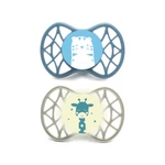 Kép 1/2 - Nuvita Orthosoft Air55 2db-os cumi szett 0+ - Powder Blue/Sage Green - tigris/zsiráf 70642