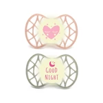 Kép 1/2 - Nuvita Orthosoft Air55 2db-os cumi szett 0+ - English Rose/Sage Green - szív/hold 70642