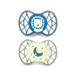 Kép 1/2 - Nuvita Symmetric Air55 2db-os cumi szett 0+ - Powder Blue/Sage Green - oroszlán/hold 70652
