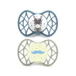 Kép 1/2 - Nuvita Orthosoft Air55 2db-os cumi szett 6+ - Powder Blue/Sage Green - zebra/bajusz 70842