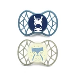 Kép 1/2 - Nuvita Symmetric Air55 2db-os cumi szett 6+ - Powder Blue/Sage Green - zebra/róka 70852