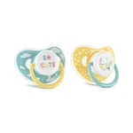 Kép 1/5 - Baby Care cumi kupakkal 2db 6M+ - YELLOW/BLUE