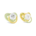 Kép 1/5 - Baby Care cumi kupakkal 2db 6M+ - YELLOW/GREEN