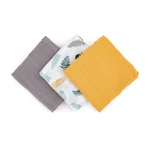Kép 4/9 - Petite&Mars Bambusz muszlin 3db-os pelenka szett, Moussy Ochre Leaves, 68 x 68 cm