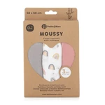 Kép 3/10 - Petite&Mars Bambusz muszlin 3db-os pelenka szett, Moussy Rose Rainbows, 68 x 68 cm