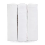 Kép 1/6 - Petite&Mars Bambusz muszlin 3db-os pelenka szett, Moussy Total White, 68 x 68 cm