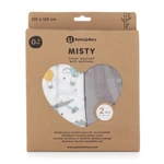 Kép 3/10 - Petite&Mars Bambusz muszlin 2db-os pelenka szett, Misty Grey Planes, 120 x 120 cm