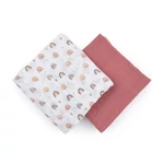 Kép 4/10 - Petite&Mars Bambusz muszlin 2db-os pelenka szett, Misty Rose Rainbow, 120 x 120 cm