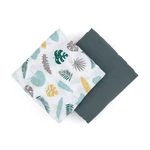 Kép 4/7 - Petite&Mars Bambusz muszlin 2db-os pelenka szett, Misty Green Leaves, 120 x 120 cm