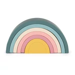 Kép 2/7 - Petite&Mars szilikon egymásra rakható játék, Rainbow, Misty Green, 12 hó+