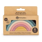 Kép 4/7 - Petite&Mars szilikon egymásra rakható játék, Rainbow, Misty Green, 12 hó+