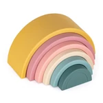 Kép 3/7 - Petite&Mars Szilikon egymásra rakható játék, Rainbow, Intense Ochre, 12 hó+