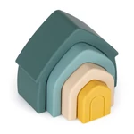 Kép 3/7 - Petite&Mars szilikon egymásra rakható játék, House, Misty Green, 12 hó+