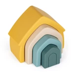 Kép 3/7 - Petite&Mars szilikon egymásra rakható játék, House, Intense Ochre, 12 hó+