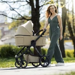 Kép 4/10 - Petite&Mars Kombinált babakocsi, ICON 2in1, Mocha Beige, LITE AIR