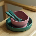 Kép 4/8 - Petite&Mars Szilikon tál tapadókoronggal, Take&Match, Dusty Rose, 6 hó+