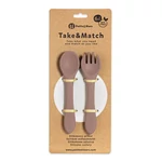 Kép 2/10 - PETITE&MARS Szilikon evőeszközök Take&Match Velvet Latte 6m+