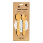 Kép 2/8 - Petite&Mars Szilikon evőeszközök, TAKE&MATCH, Intense Ochre, 6 hó+