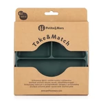 Kép 4/7 - Petite&Mars Szilikon osztott kerek tányér, Take&Match, Misty Green, 6 hó+