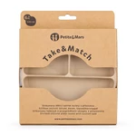 Kép 4/7 - Petite&Mars Szilikon osztott kerek tányér, Take&Match, Desert Sand, 6 hó+