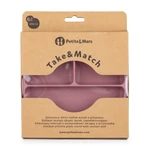 Kép 4/7 - Petite&Mars Szilikon osztott kerek tányér, Take&Match, Dusty Rose, 6 hó+