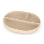 Kép 2/8 - Petite&Mars Szilikon osztott ovális tányér, Take&Match, Desert Sand, 6 hó+