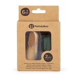 Kép 7/9 - Petite&Mars Szilikon ujjra húzható 2 db fogkefe szett, Ochre&Green, 0 hó+