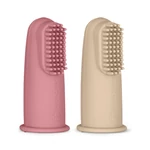 Kép 9/9 - Petite&Mars Szilikon ujjra húzható 2 db fogkefe szett, Rose&Sand, 0 hó+