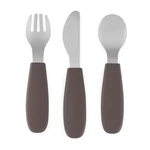 Kép 1/7 - PETITE&MARS Rozsdamentes acél evőeszközkészlet Take&Match Bitter Cocoa 12m+