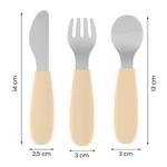 Kép 5/8 - PETITE&MARS Rozsdamentes acél evőeszközkészlet Take&Match Misty Green 12m+